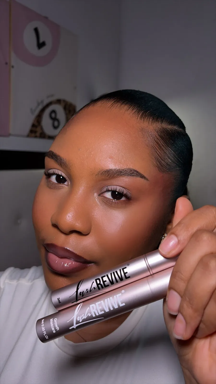 LashRevive customer with growth serum